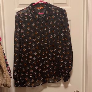 ModCloth jack O’ lantern button up shirt